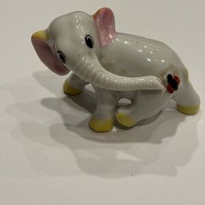 Vintage Hand Painted Porcelain Elephant Figurine
